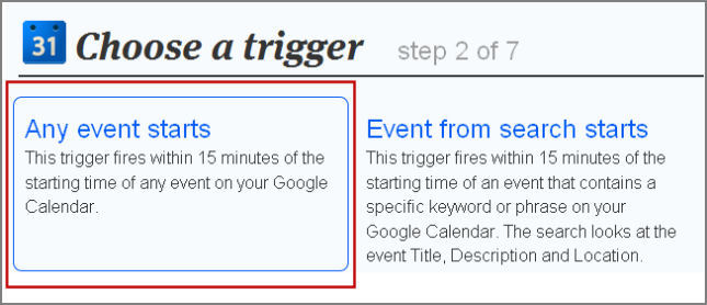 If this then that escolher trigger