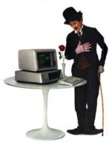 Charlie Chaplin na publicidade do primeiro IBM PC 