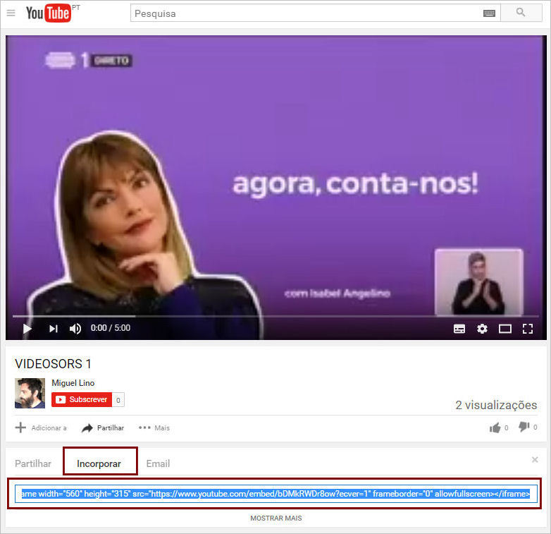 Incorporar vídeo Youtube em categorias produtos epages 